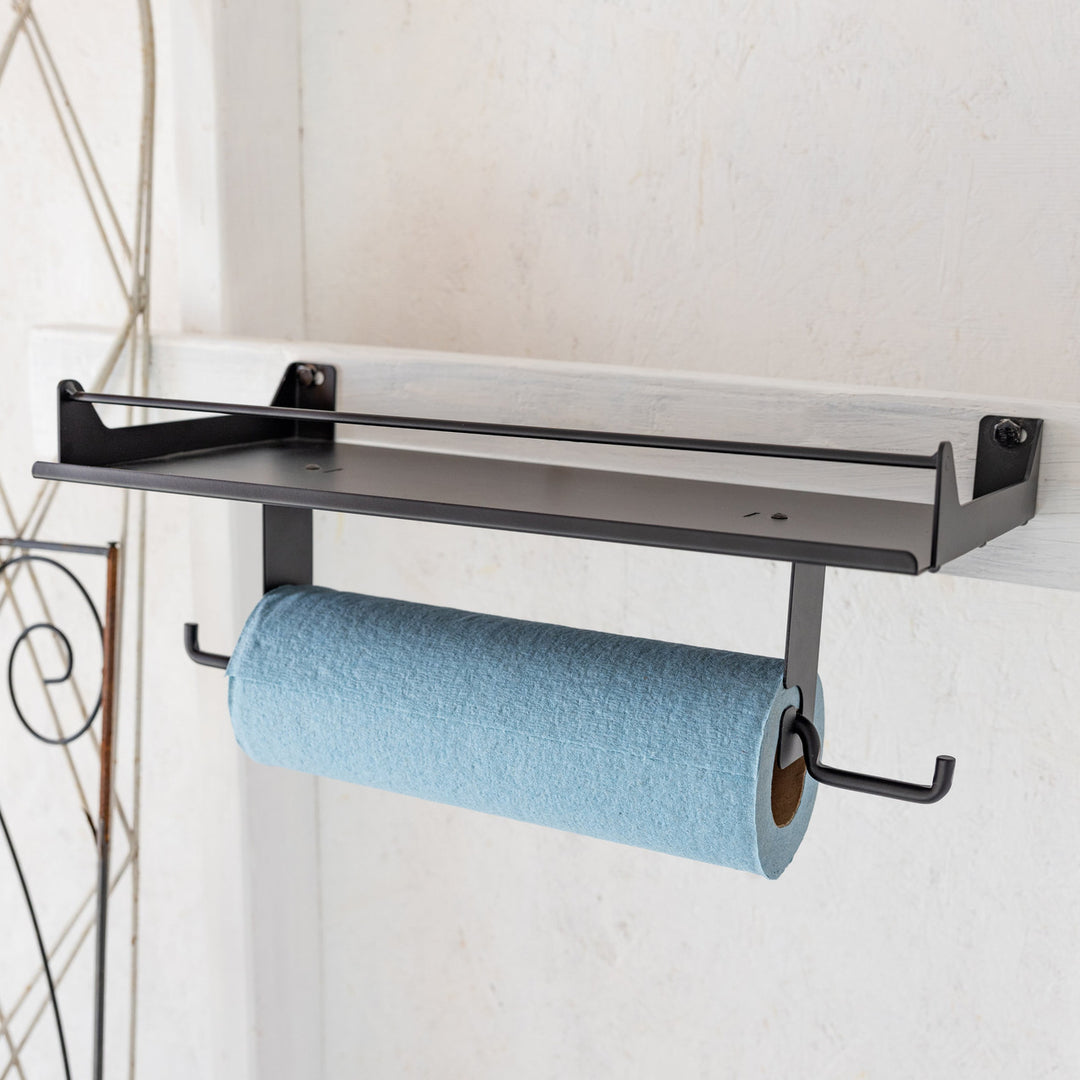 paper towel rack with shelf