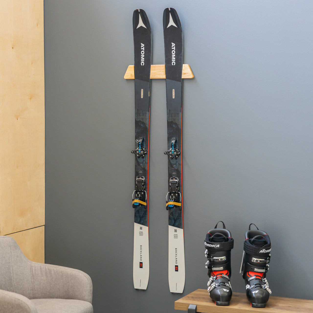 Minimalist Wood Ski Display Rack | Wall Mount – StoreYourBoard