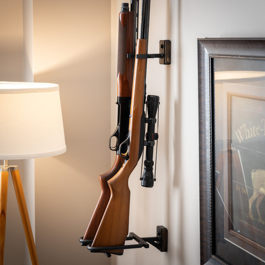 Weapon Display & Storage Rack | Wall Mounted Holder for 2 Guns ...