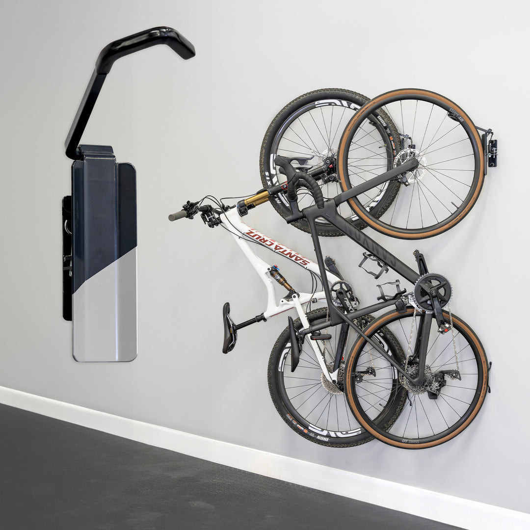 Swivel Mount Bike Storage Rack | 2 Bike Garage Wall Hooks | Deep Water