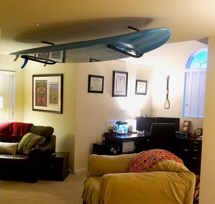home ceiling paddleboard rack storage 