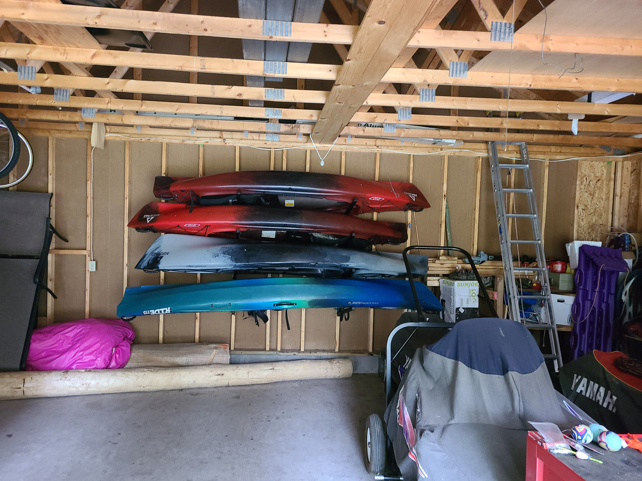 4 Kayak Wall Storage Rack Holds up to 400 lbs Indoor Organizer