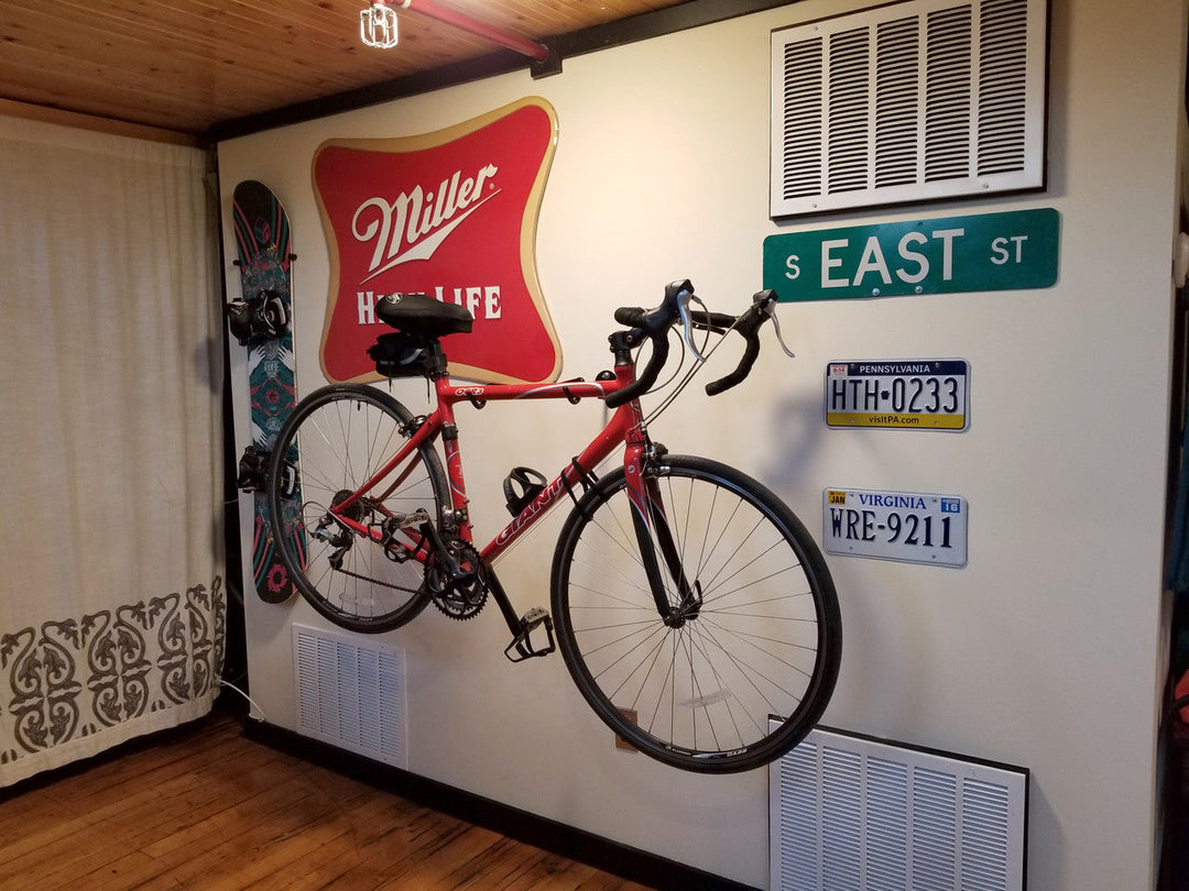how to hang bike on wall