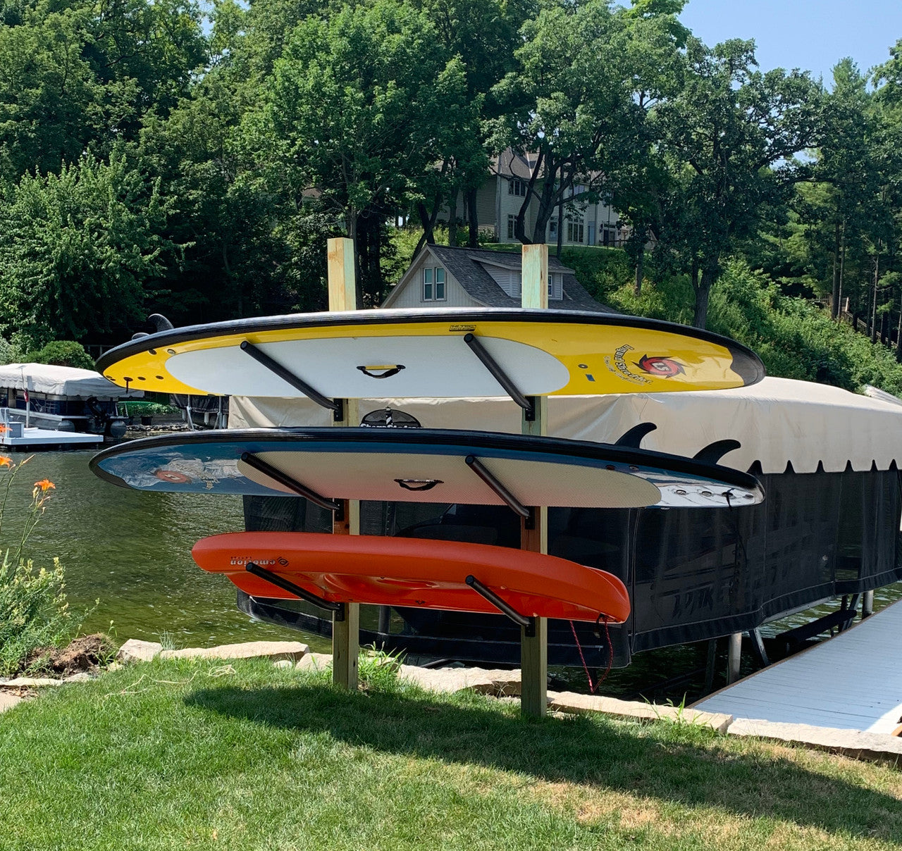 outdoor paddleboard storage