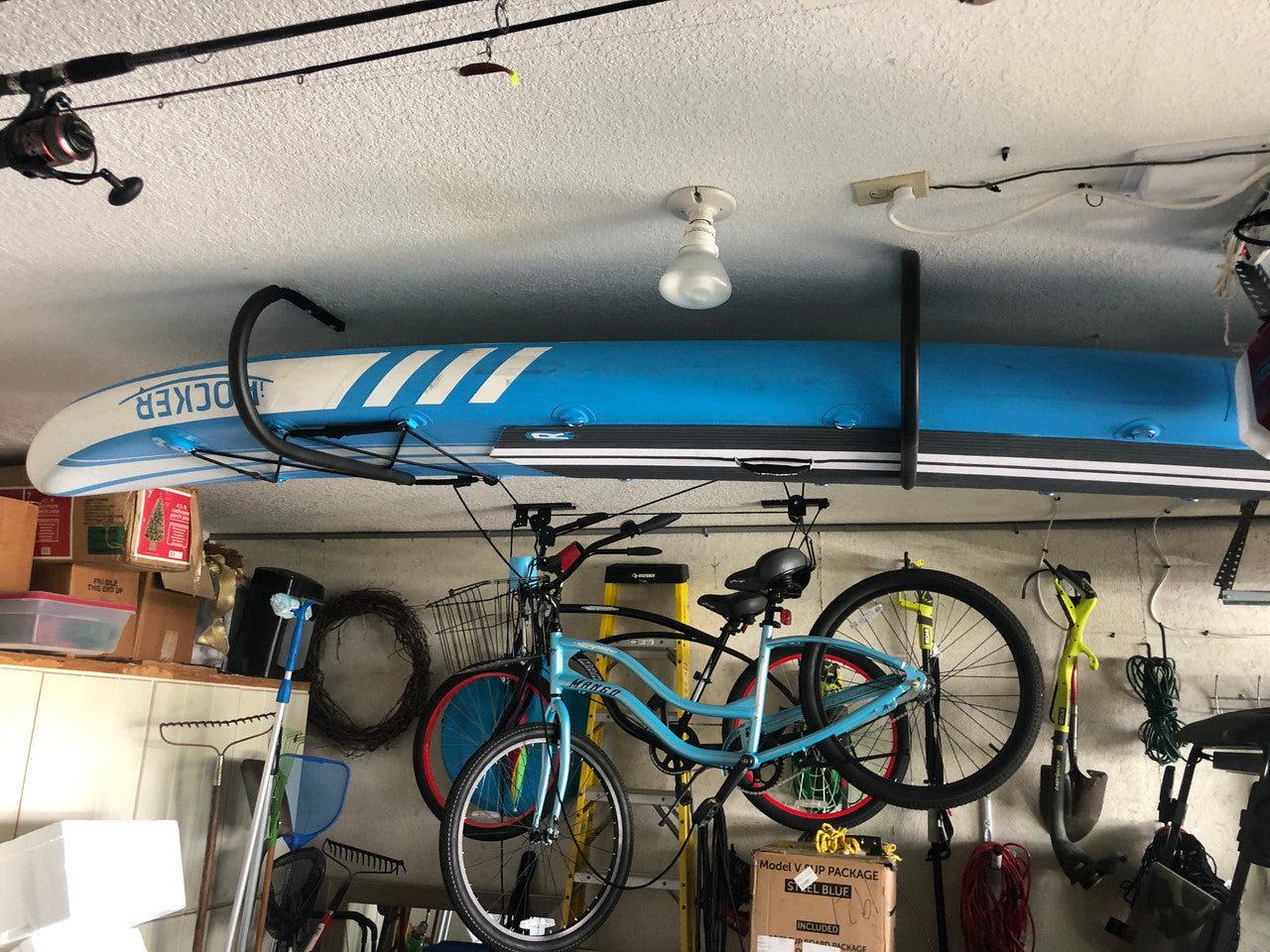 Surfboard pulley online storage