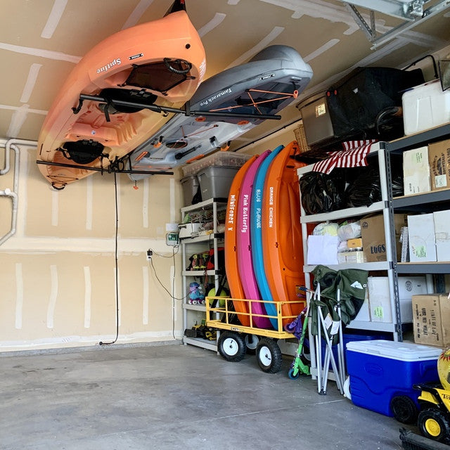 how to hang kayaks on ceilling