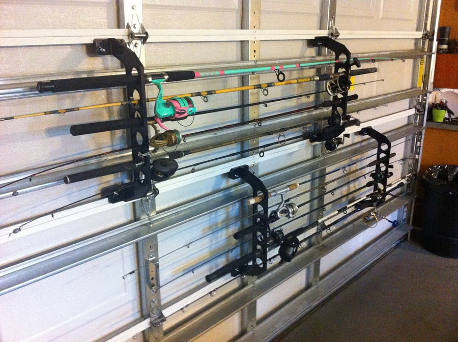 fishing rod rack for garage door