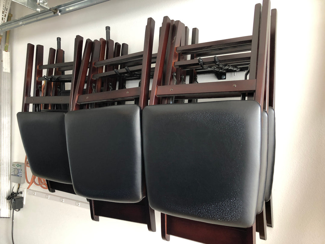 wall storage for folding chairs