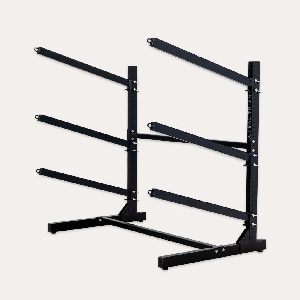 3 level kayak rack for garage, yard, dock