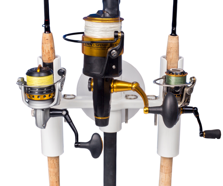 3 fishing rod suction mount holder rack