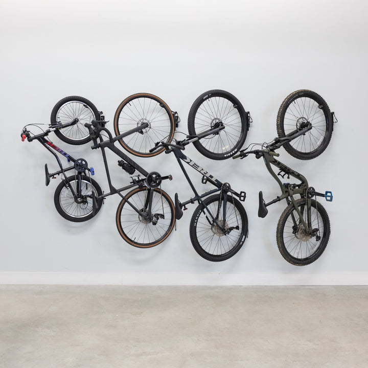 Swivel Mount Bike Storage Rack | 4 Bicycle | Garage Wall Hook | Mud