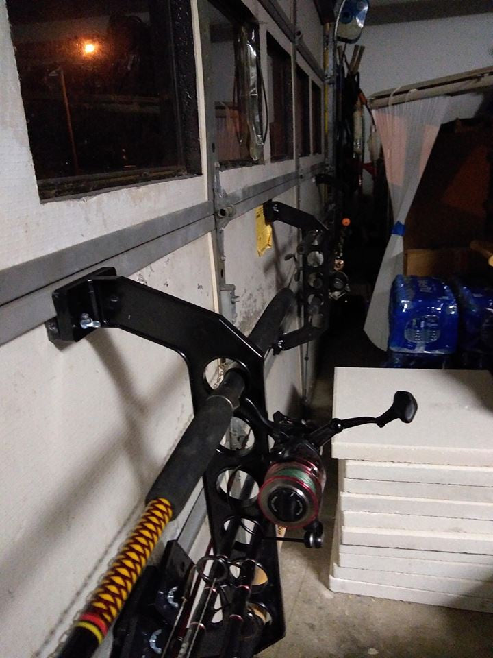 garage door rack fits all sizes of fishing rods