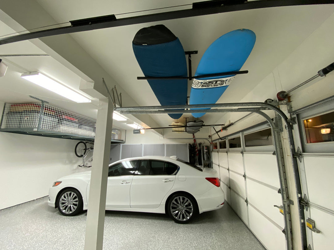 garage ceiling storage system surfboards