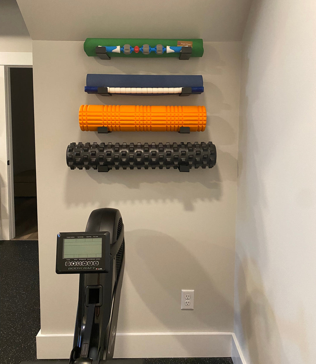 home gym wall storage