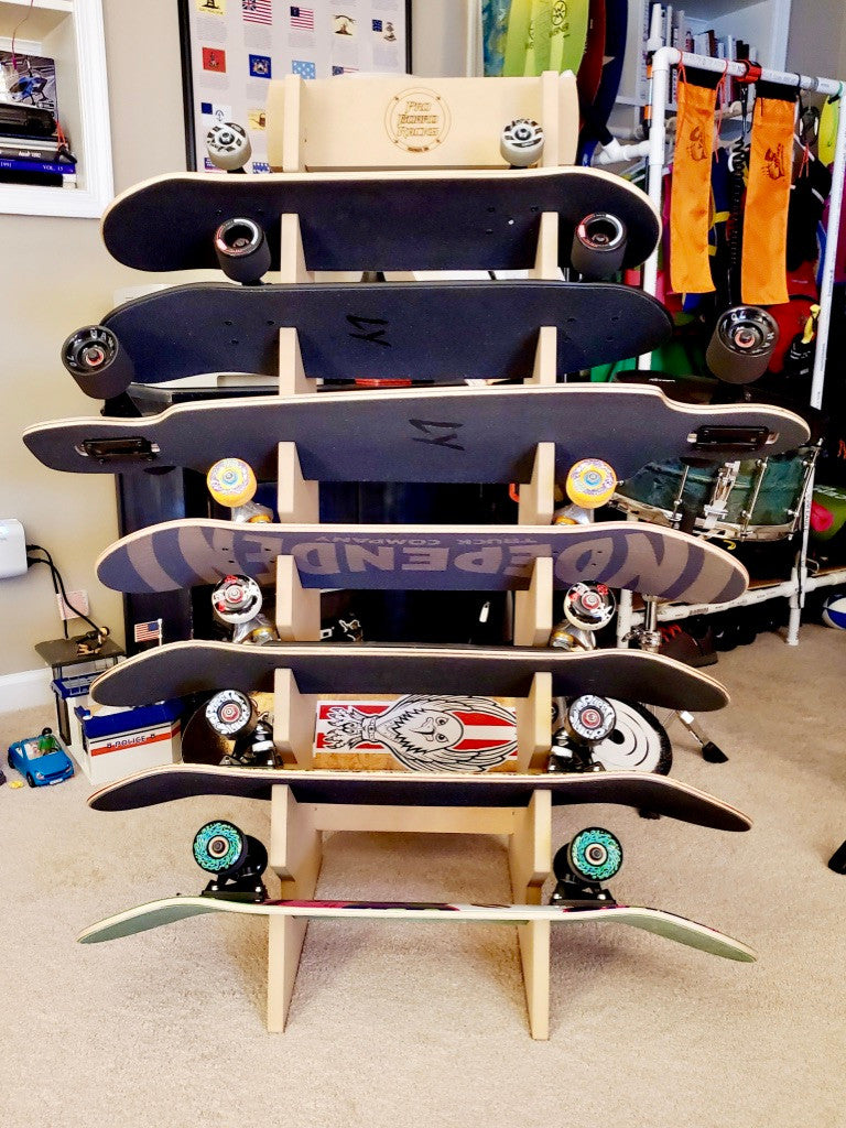 Skateboard Wooden Display Rack Storage