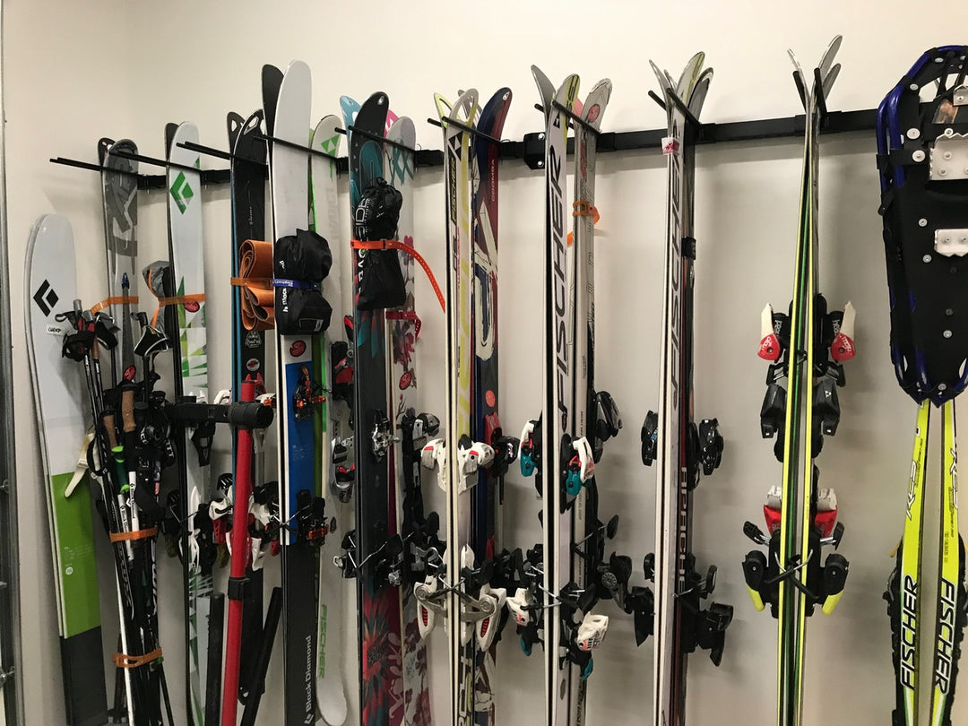 organized garage skis storage 