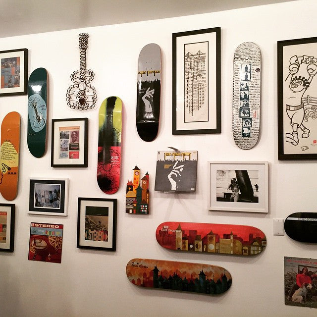 skateboard deck display