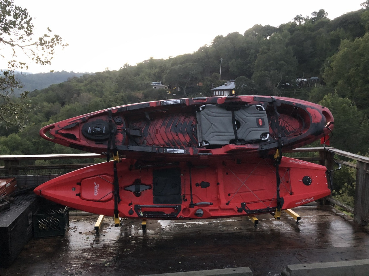 2 kayak rack on deck 