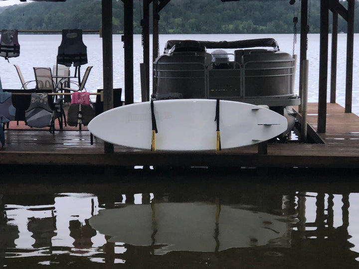 paddleboard holder on dock
