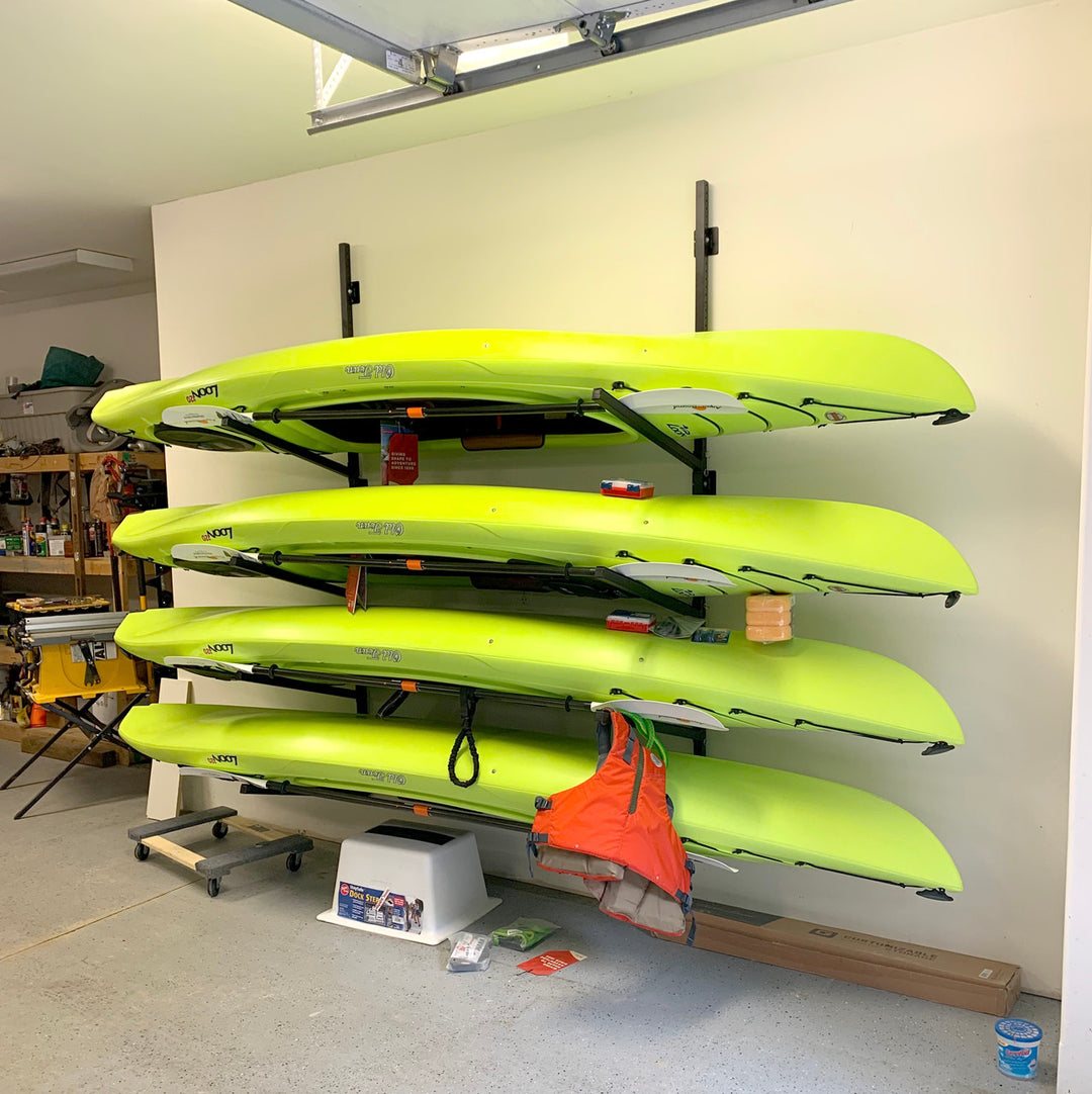 how to hold kayaks on wall