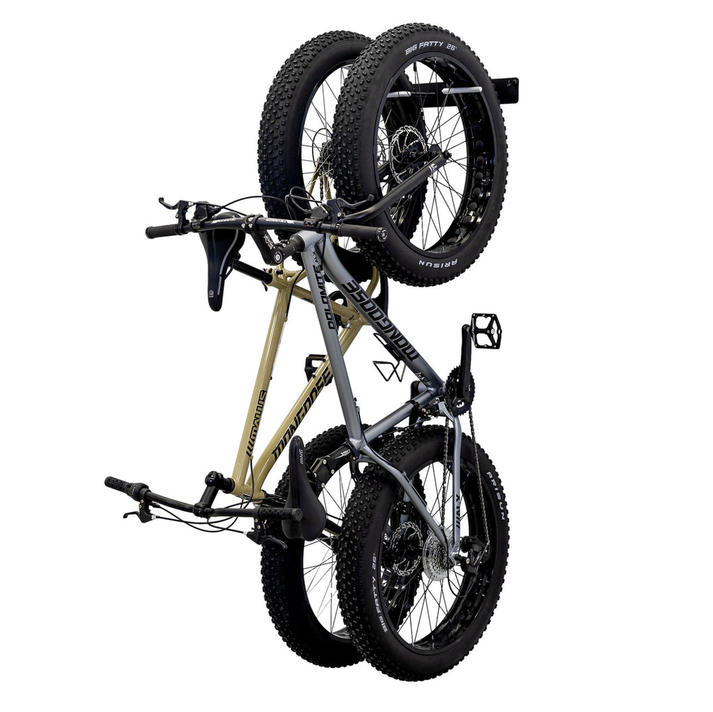 StoreYourBoard Blat Bike Fat Tire Wall Rack, Holds 2 Bikes, Home and Garage Storage Hooks, Heavy-Duty Solid Metal Max 100 lbs