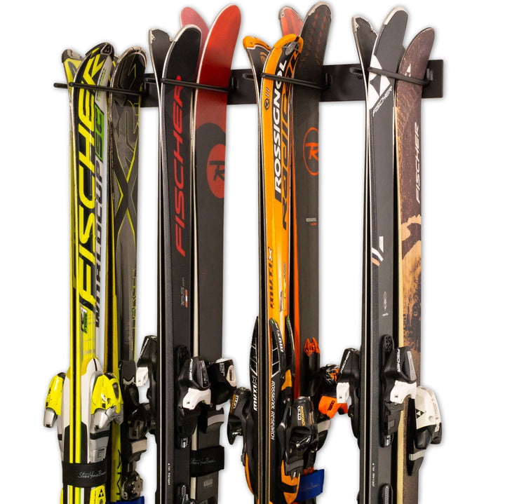 ski wall rack mount for 8 pairs of skis