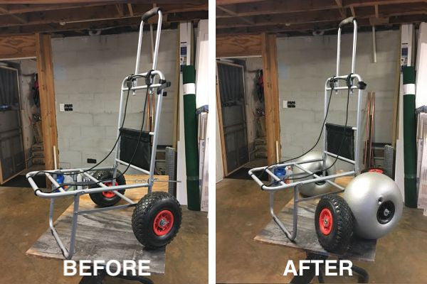 DIY beach cart fat wheels tires