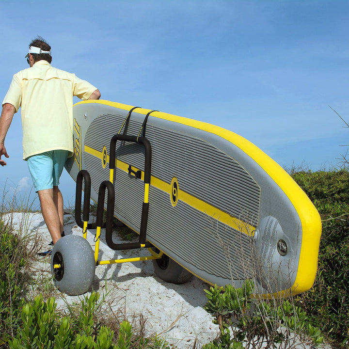 Double SUP Beach Cart for Sand | Balloon Wheel Cart