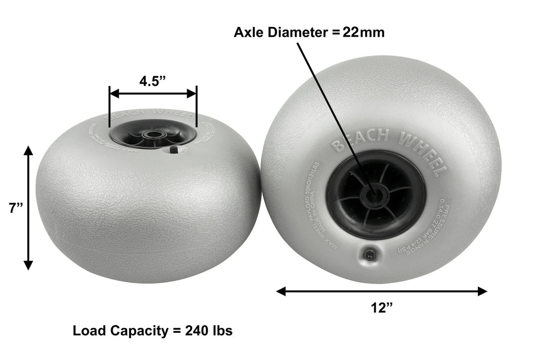 inflatable sand wheels for kayak or beach cart