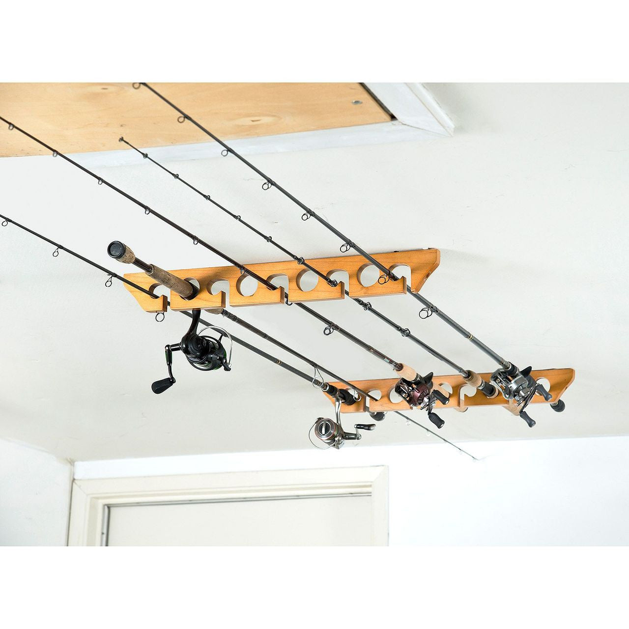 9 rod fishing pole rack