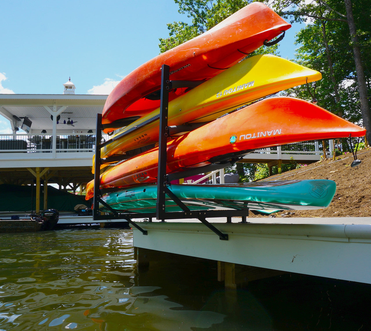 over the water kayak dock rack