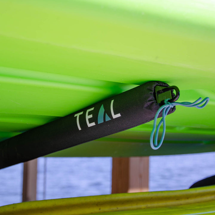 teal triangle kayak stand