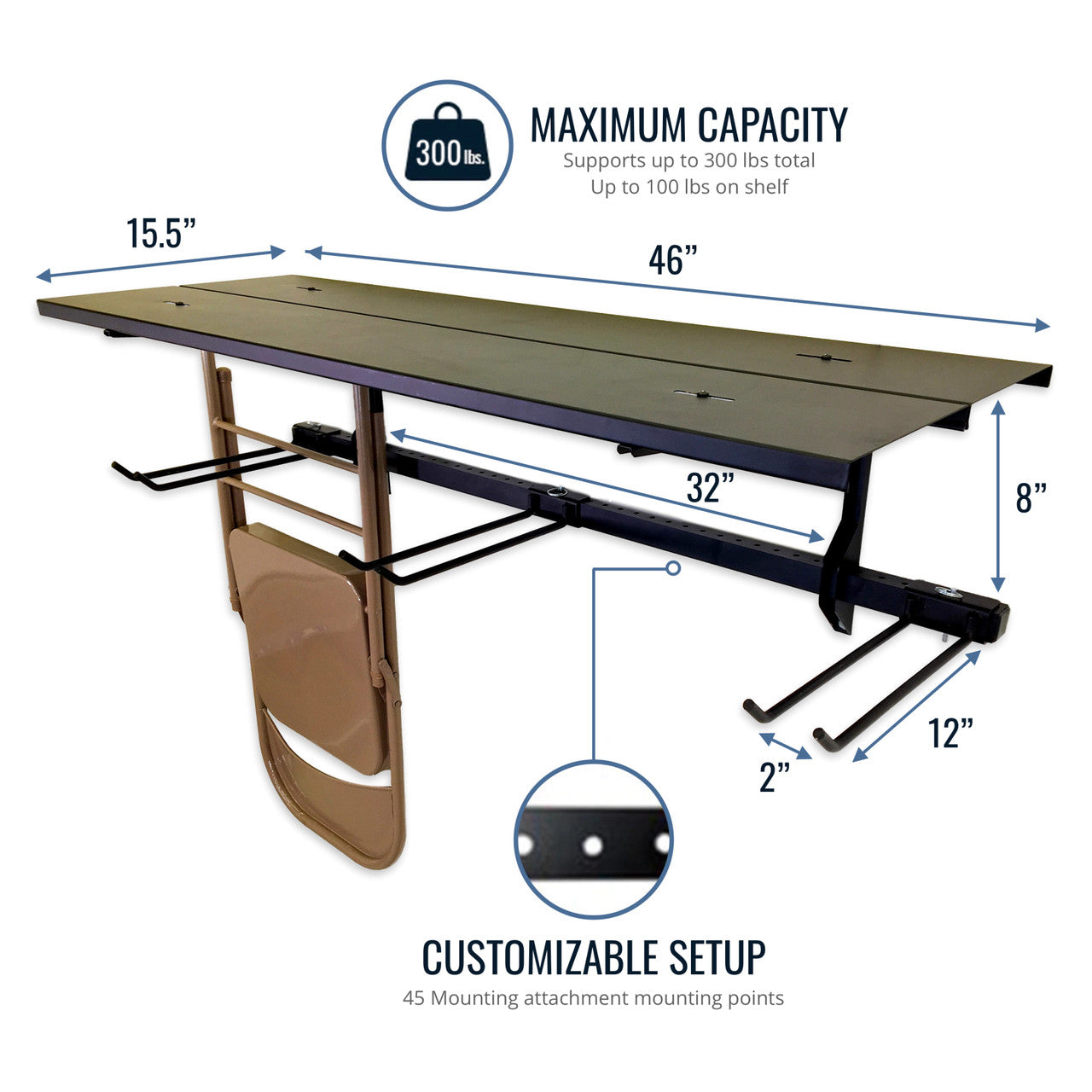 adjustable chair wall storage rack