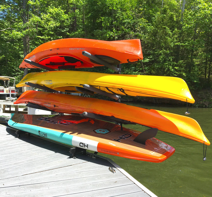 outdoor kayak dock storage rack