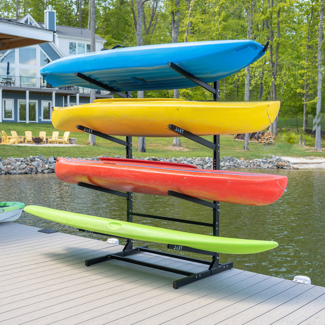 Kayak Storage Rack, Outdoor & Garage for 4 Kayak, Paddleboard or