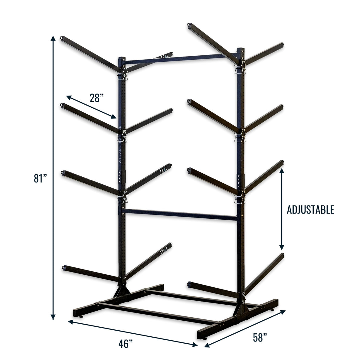 Kayak Storage Rack, Outdoor & Garage for 8 Kayak, Paddleboard or Canoe ...