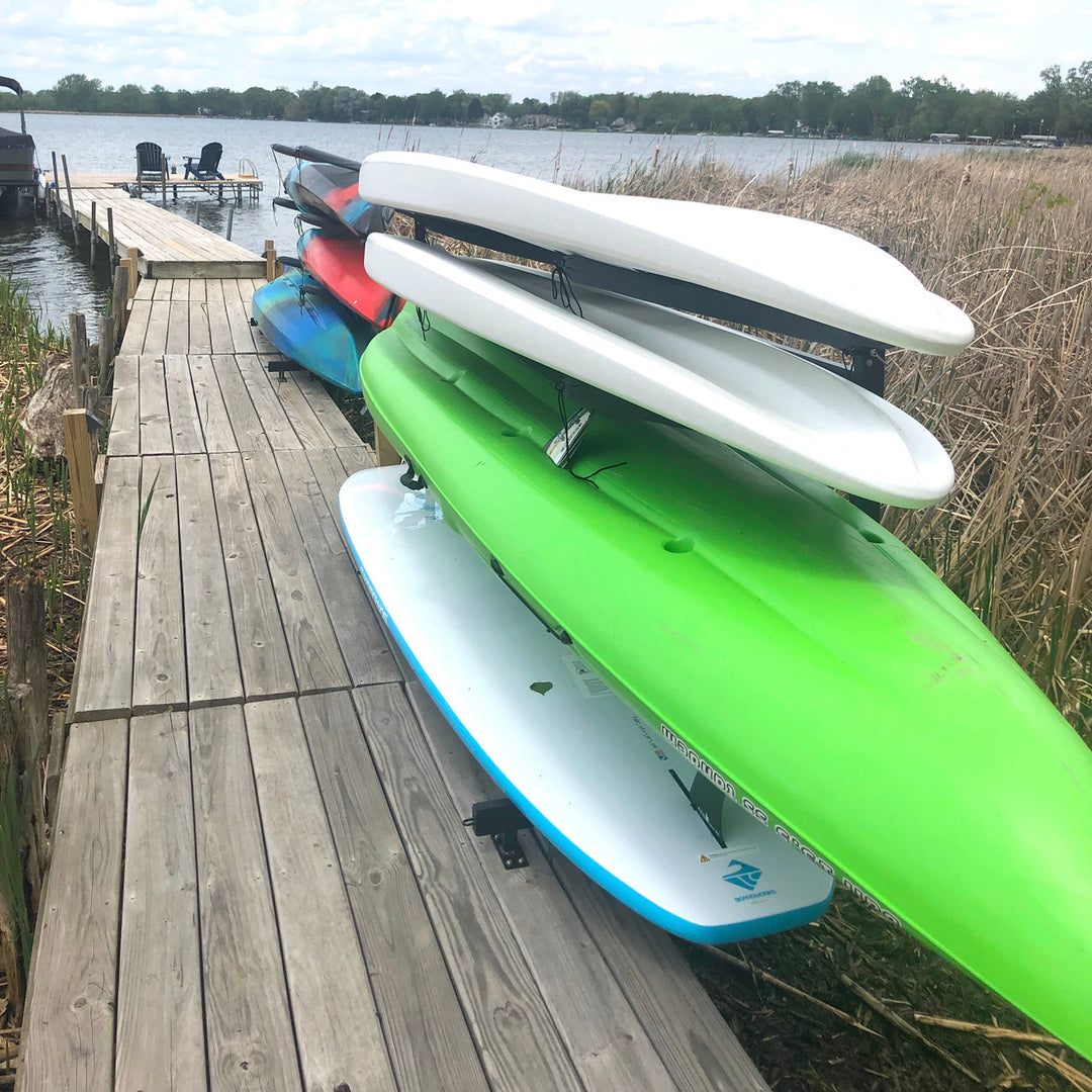 how to store kayaks on dock
