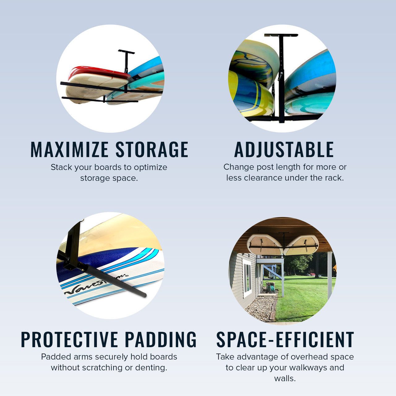 Hi-Port 2 | SUP & Surfboard Adjustable Ceiling Storage Rack | Double ...