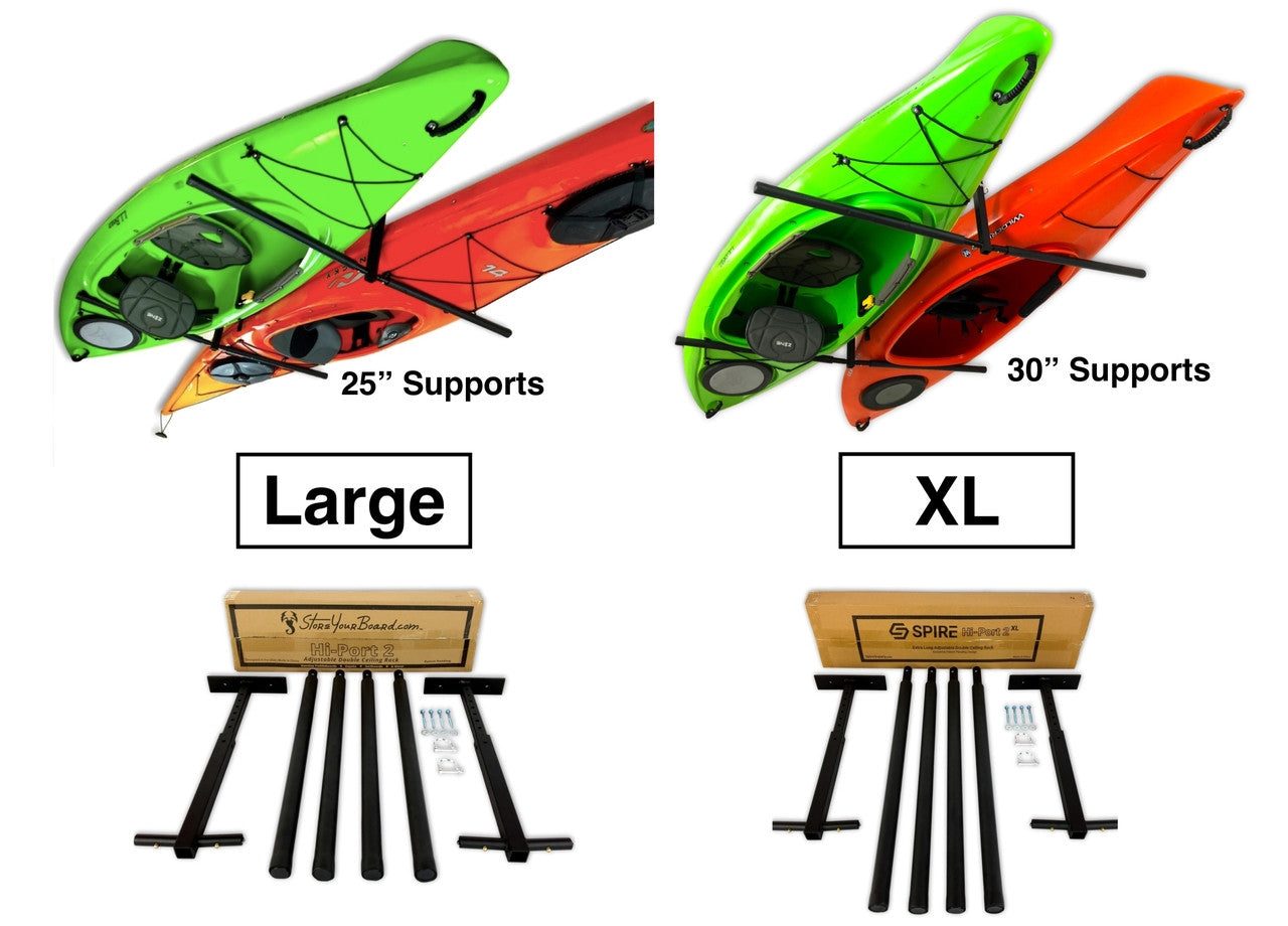 OUTLET | Hi-Port 2 | Kayak Adjustable Ceiling Storage Rack | Double | Holds 150 lbs