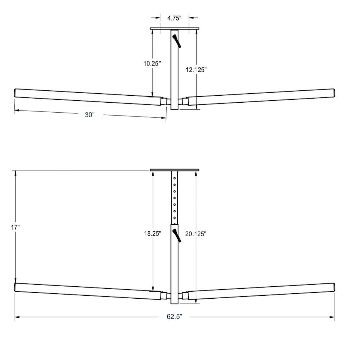 double ceiling storage mount for snowboards and skis