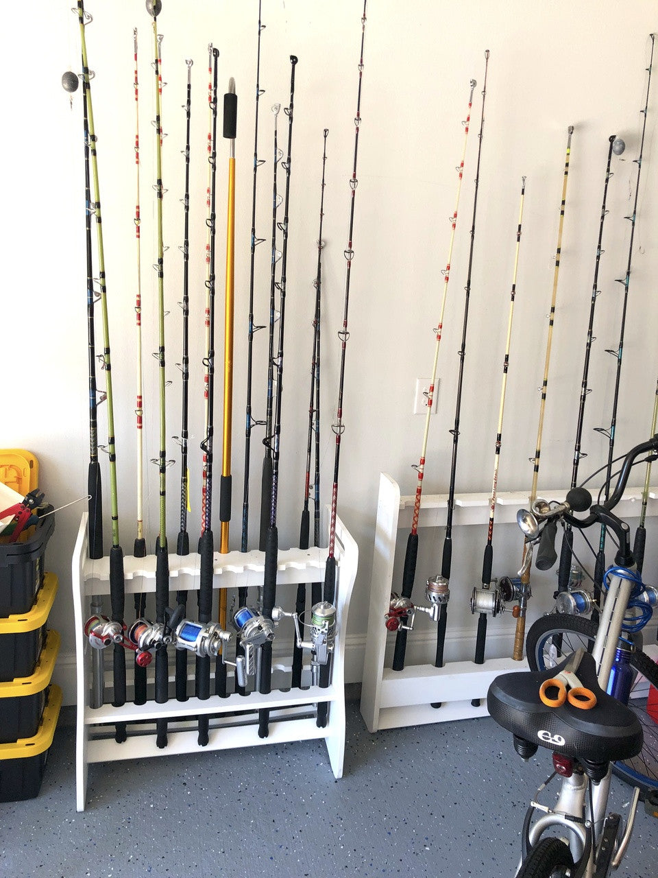 Jorazor Fishing Rod Holders,Fishing Pole Holders,Fishing Rod Rack,24 Slots to Hold Rods & Reel Combo,Lightweight Aluminum Vertical Fish Pole Garage