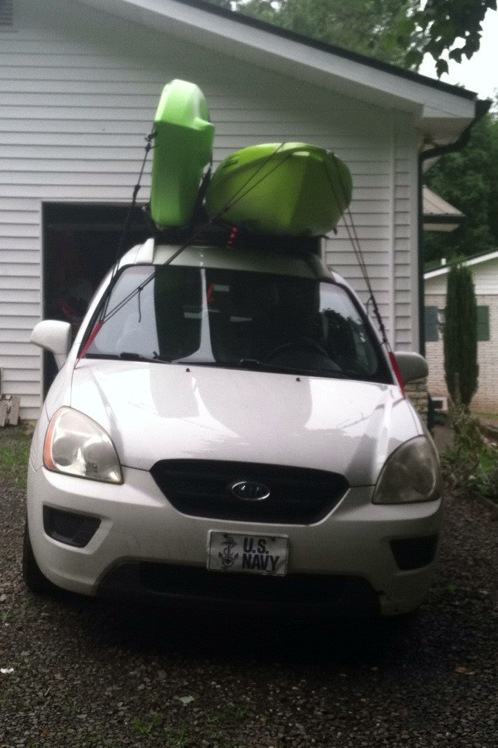 kayaks on mini van