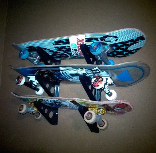 skateboard wall rack for 3 skateboards