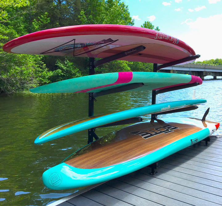 outdoor paddleboard dock storage rack