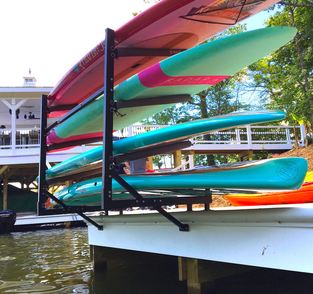 over the water paddleboard dock rack