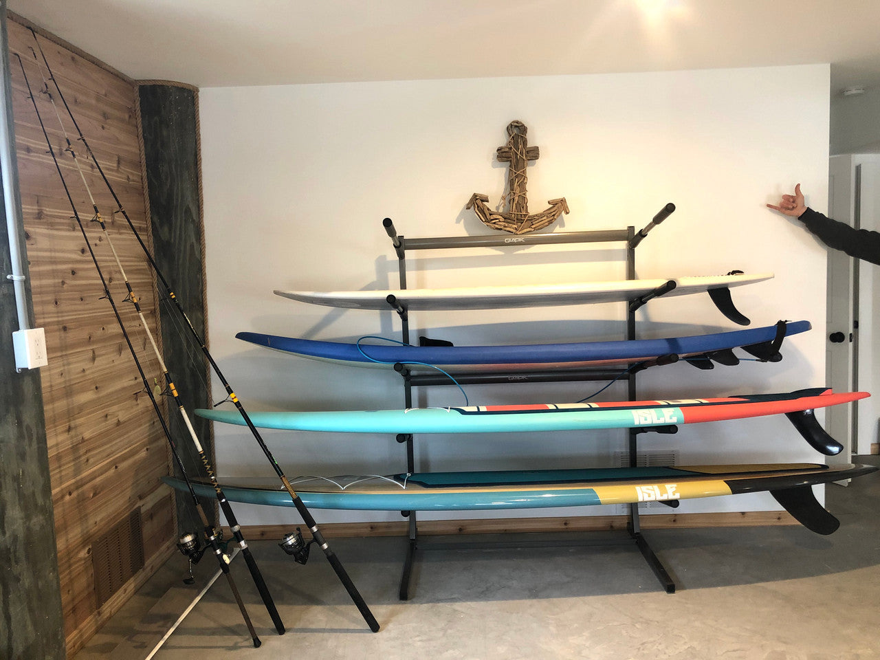 Indoor-Outdoor Freestanding Surf Rack | Holds 5 Surfboards – StoreYourBoard
