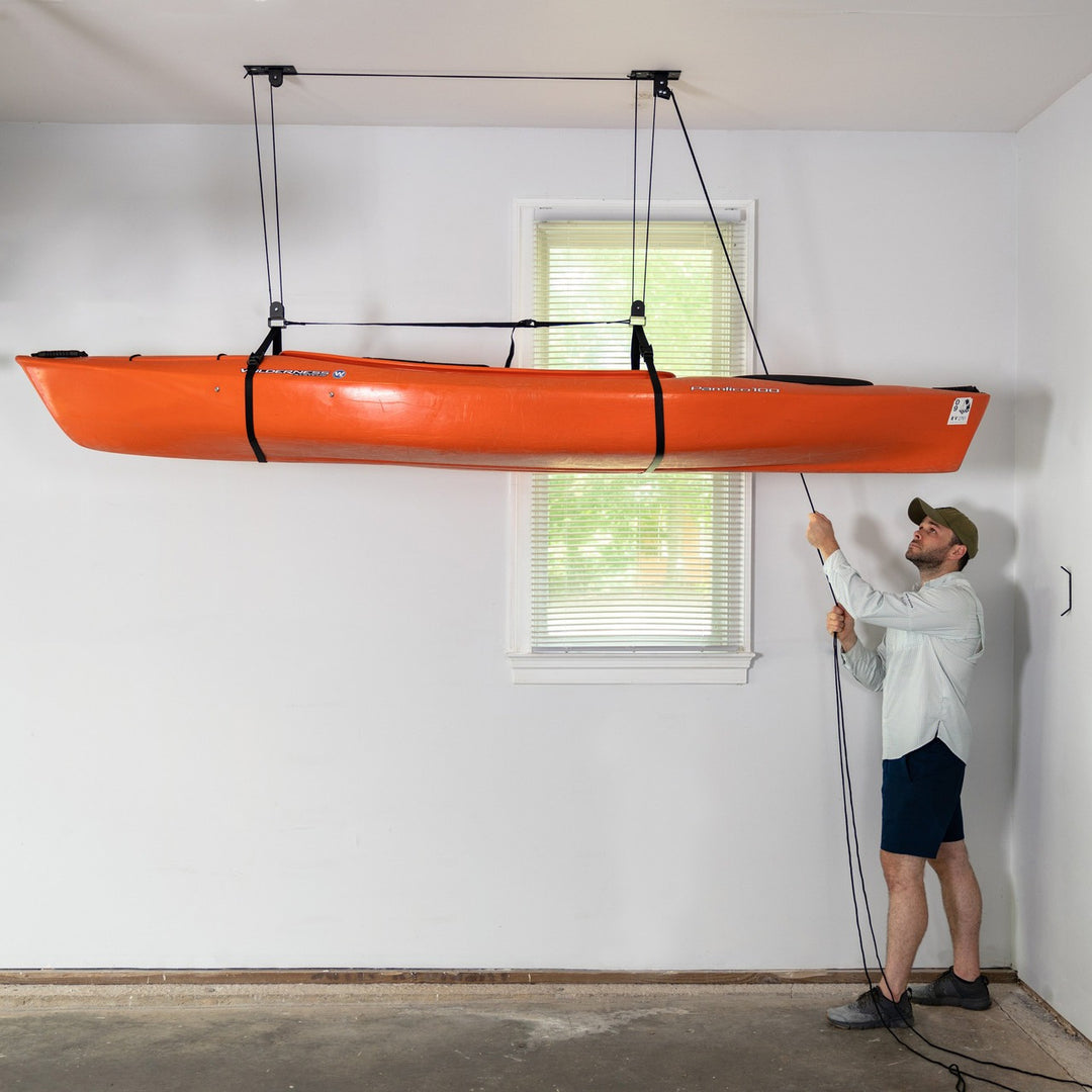 how to lift kayak to ceiling