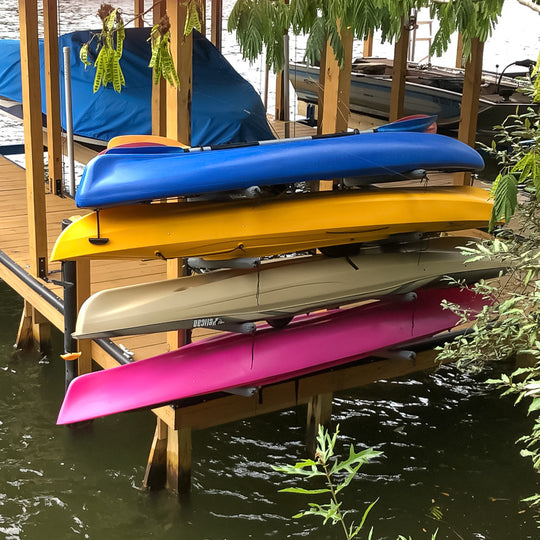 Outdoor Kayak Storage Rack | Wall Mount | Holds up to 4 Kayaks ...