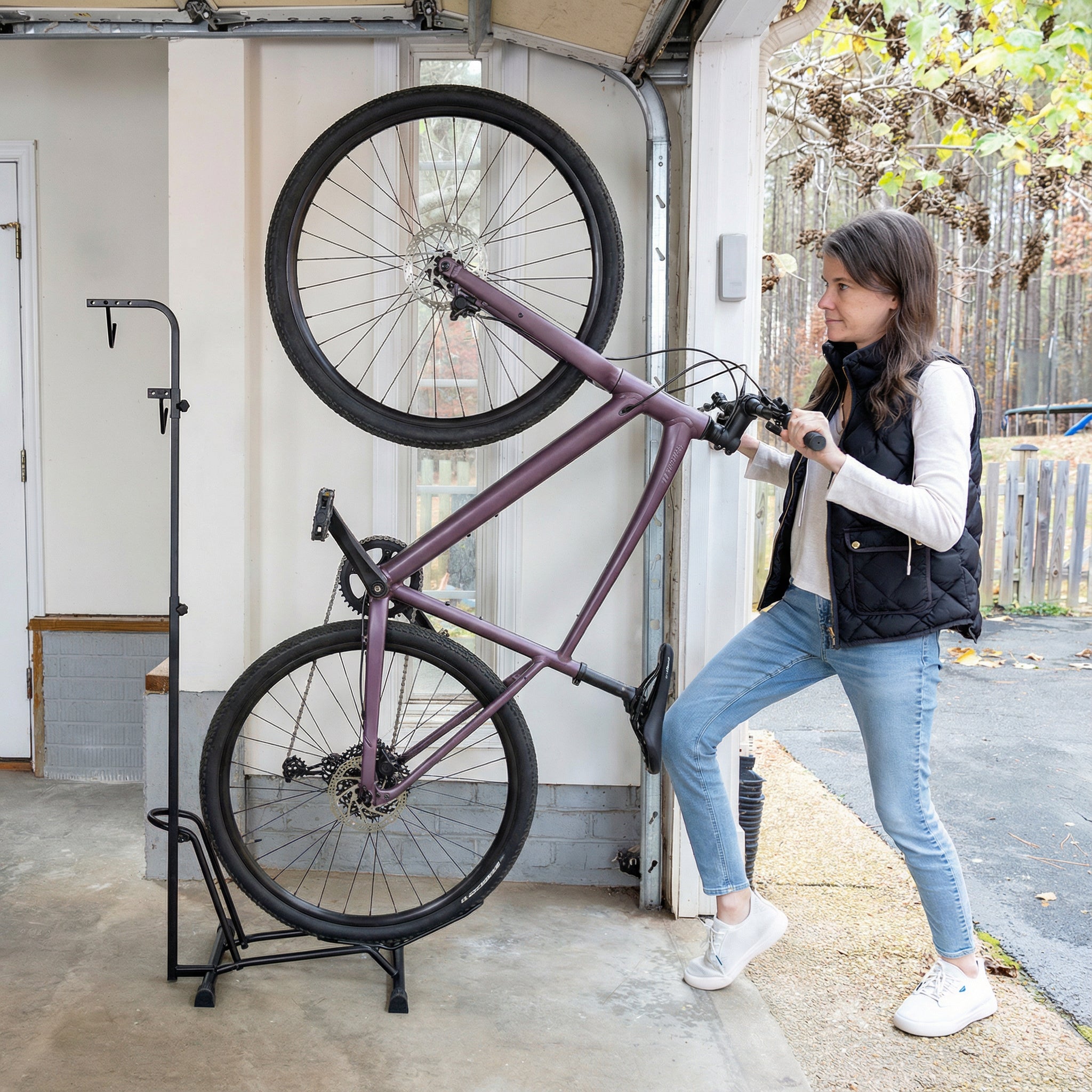 CycleStand Pro Vertical Bike Floor Stand, No-Lift Garage Bicycle