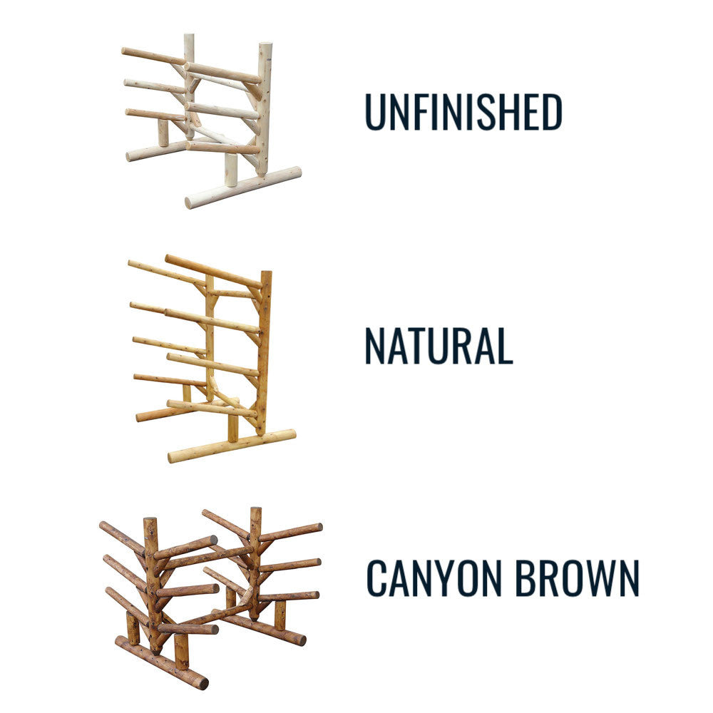 wooden outdoor kayak rack